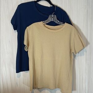 LOT NILI LOTAN DISTRESSED TEES XS NAVY TAN